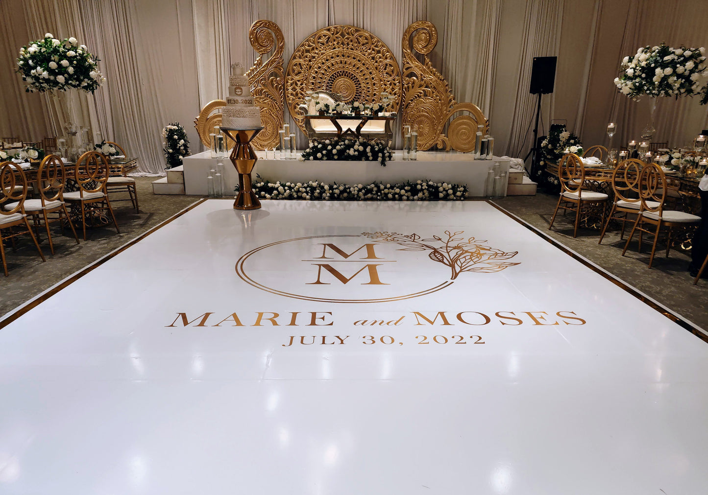 Full Print Custom Wedding Decal Dance Floor Wrap Gloss Removable Vinyl. Wedding Dancefloor design. Free Shipping