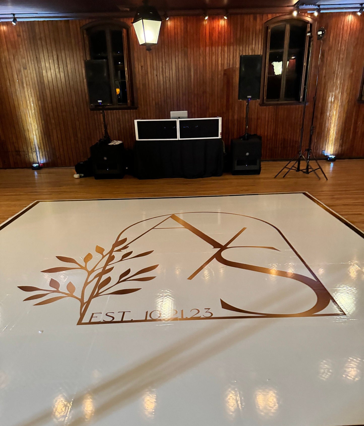 Full Print Custom Wedding Decal Dance Floor Wrap Gloss Removable Vinyl. Wedding Dancefloor design. Free Shipping