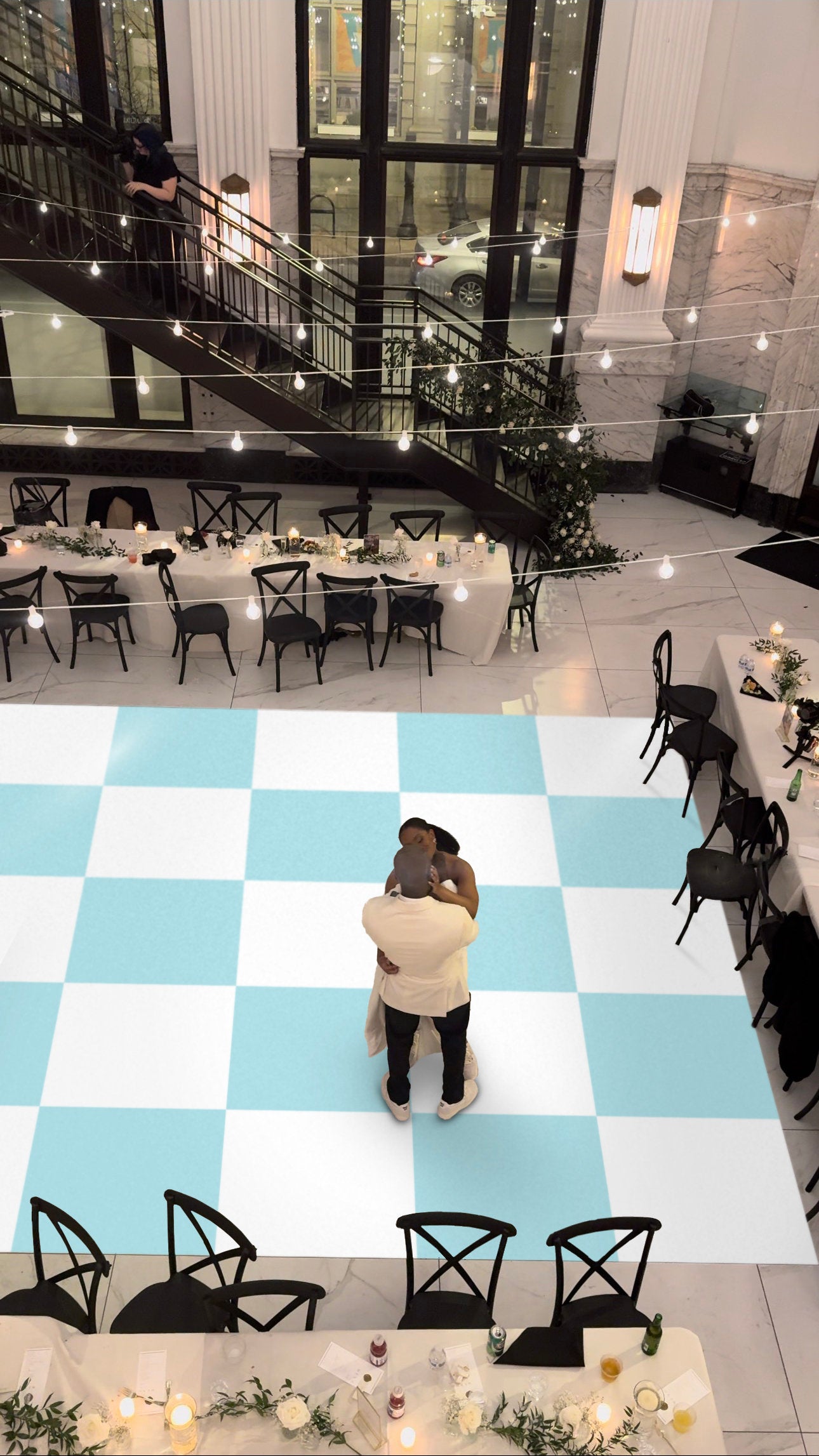 Custom Wedding Decal Dance Floor Wrap Gloss Removable Vinyl. Checkerboard design. Checkerboard Wedding/Event logo. Fast and Free shipping