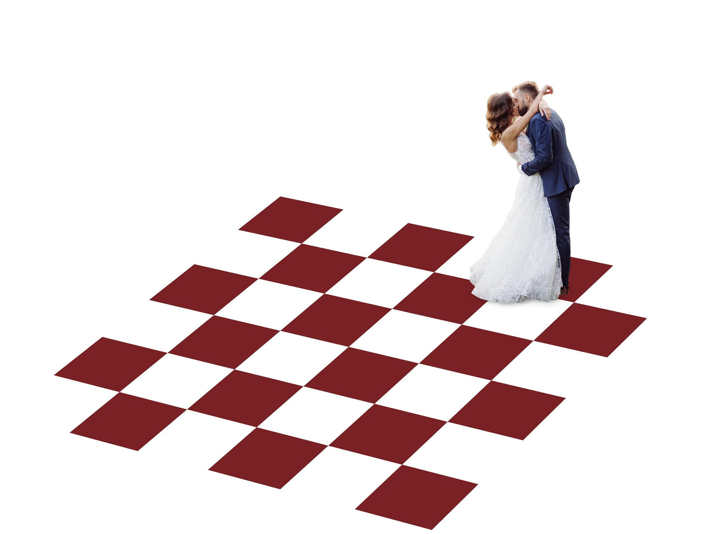 Full print. Custom Wedding Decal Dance Floor Wrap Gloss Removable Vinyl. Monogram Print. Checkerboard design. Wedding logo. Free shipping!