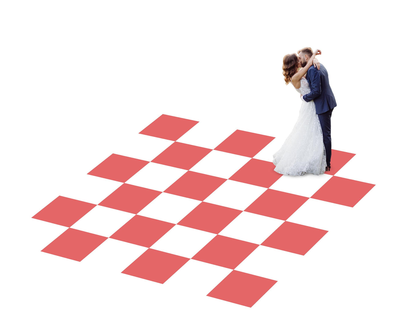 Full print. Custom Wedding Decal Dance Floor Wrap Gloss Removable Vinyl. Monogram Print. Checkerboard design. Wedding logo. Free shipping!