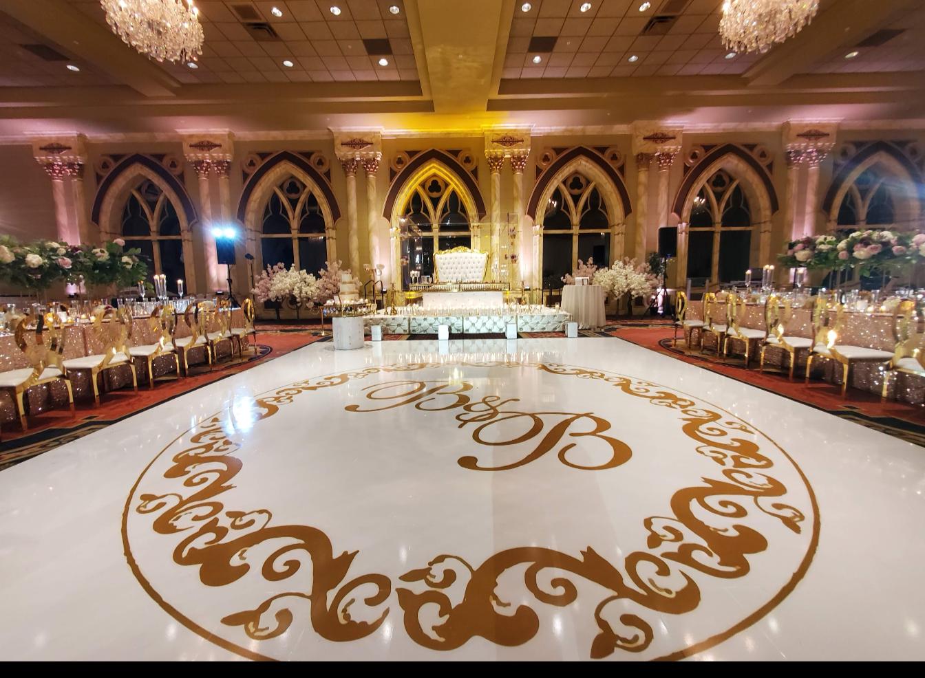 Custom Wedding Decal Dance Floor Wrap. Gloss Removable Vinyl. Monogram Print and Vinyl to cover your entire dancefloor. Wedding logo design.