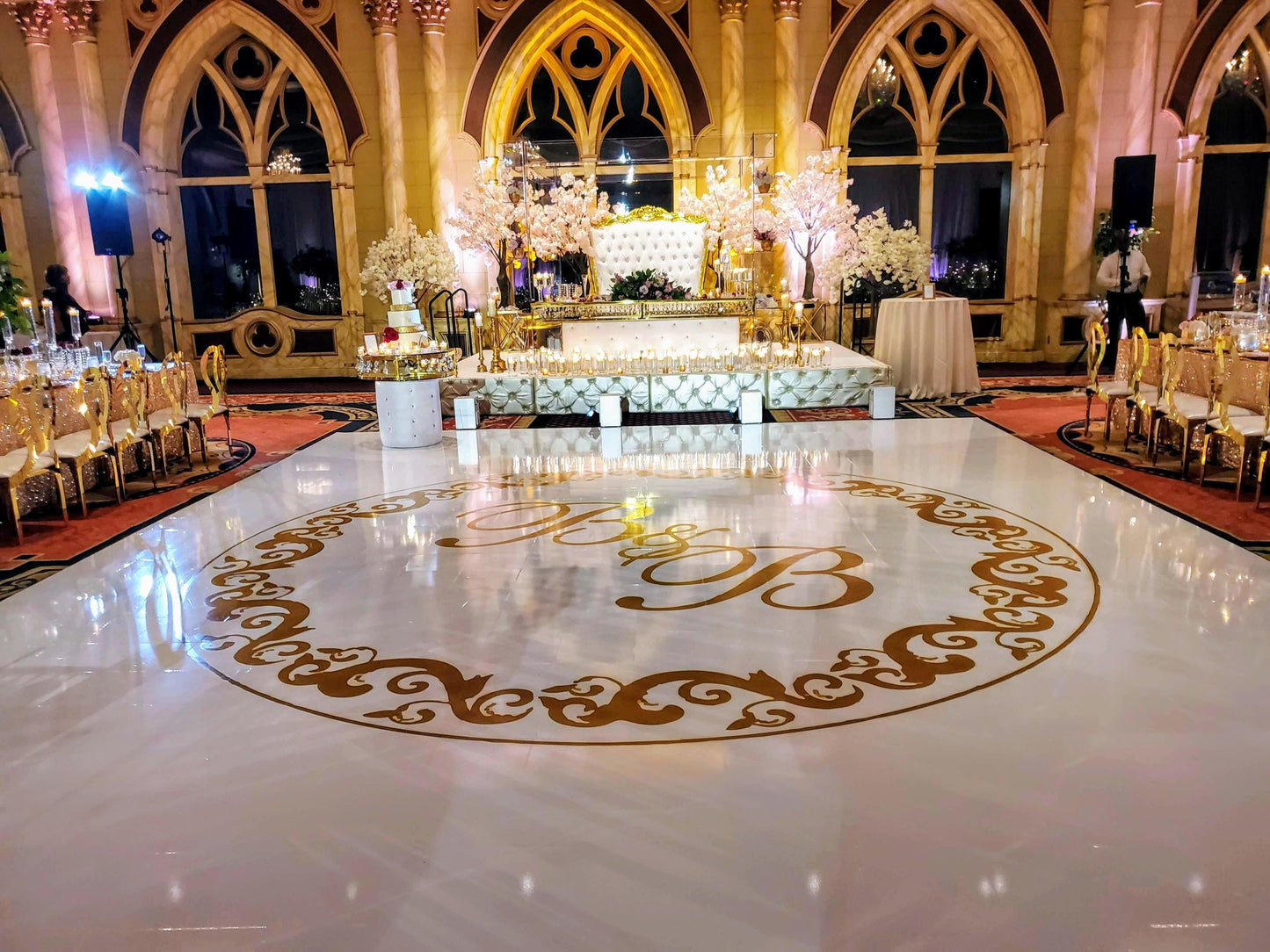 Custom Wedding Decal Dance Floor Wrap. Gloss Removable Vinyl. Monogram Print and Vinyl to cover your entire dancefloor. Wedding logo design.