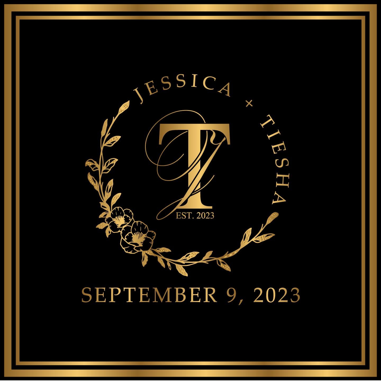 Custom Wedding Decal Dance Floor Wrap Gloss Removable Vinyl. Monogram Print and Vinyl to cover the entire dancefloor. Wedding logo design