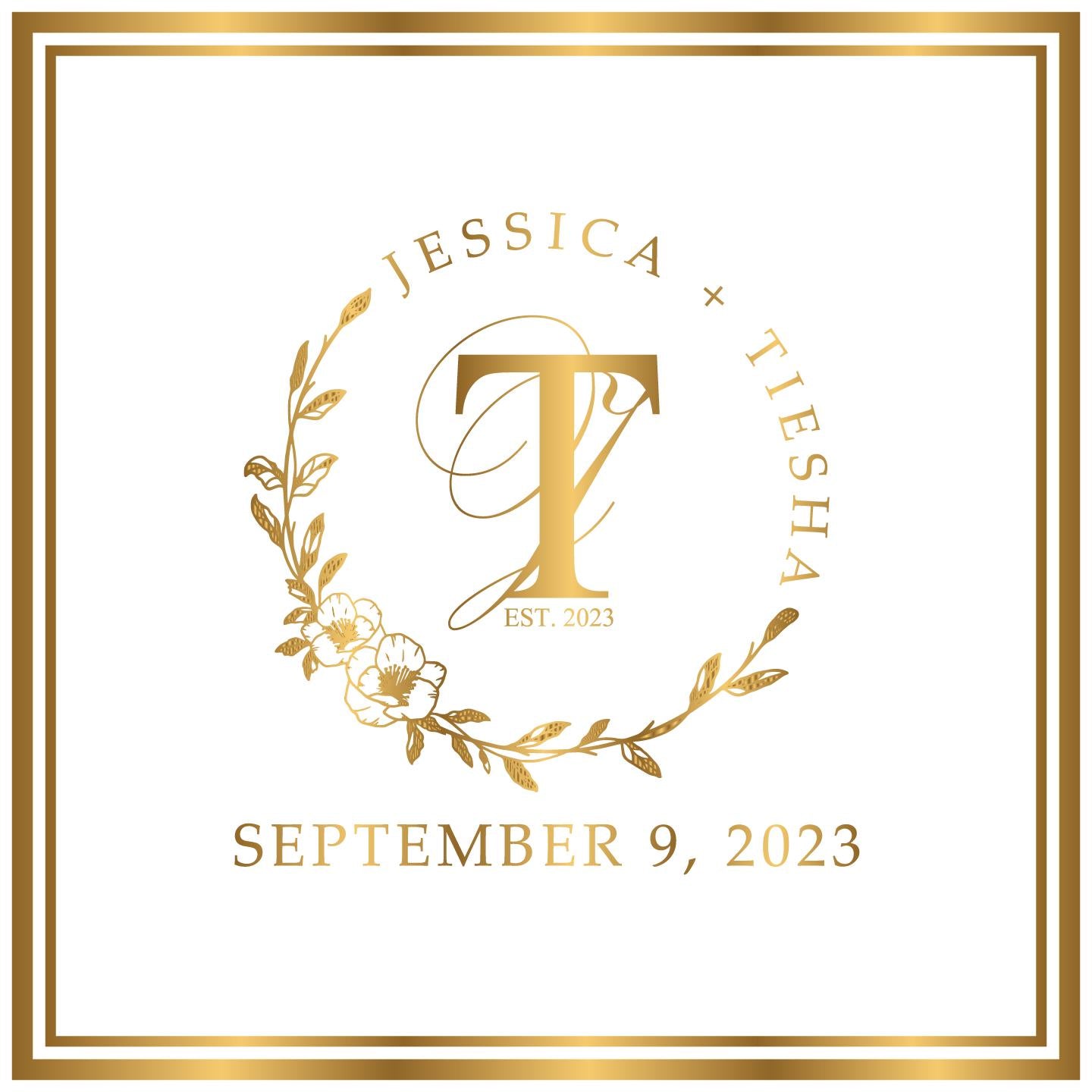 Custom Wedding Decal Dance Floor Wrap Gloss Removable Vinyl. Monogram Print and Vinyl to cover the entire dancefloor. Wedding logo design
