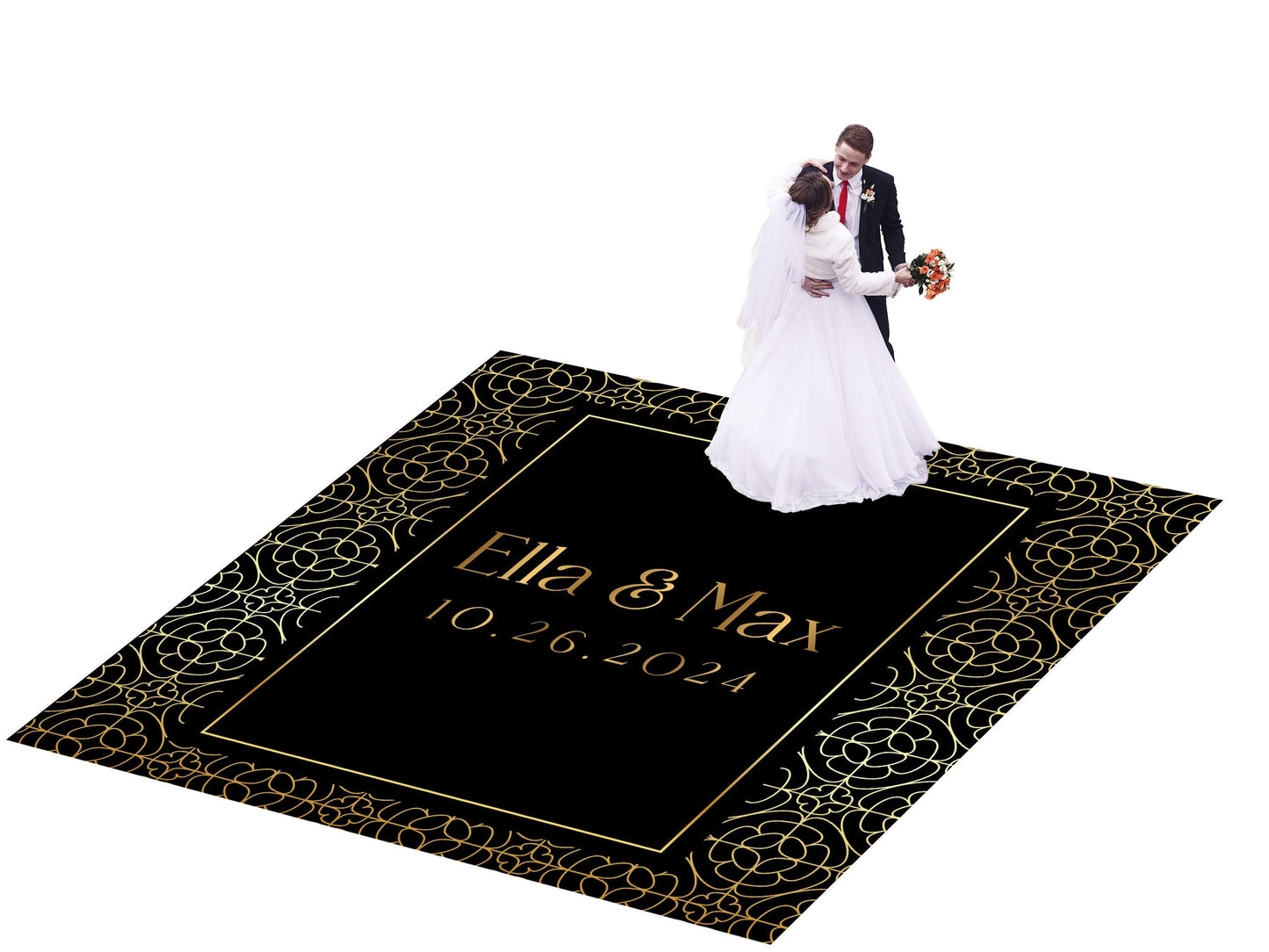 Custom Wedding Decal Dance Floor Wrap Gloss Removable Vinyl. Monogram Print and Vinyl to cover the entire dancefloor. Wedding logo design