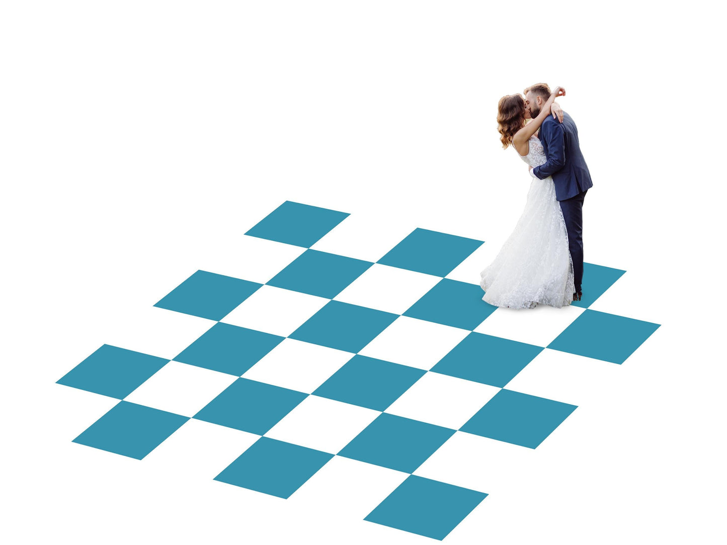 Full print. Custom Wedding Decal Dance Floor Wrap Gloss Removable Vinyl. Monogram Print. Checkerboard design. Wedding logo. Free shipping!