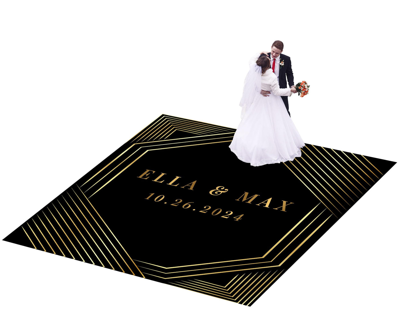 Custom Wedding Decal Dance Floor Wrap Gloss Removable Vinyl. Monogram Print and Vinyl to cover the entire dancefloor. Wedding logo design