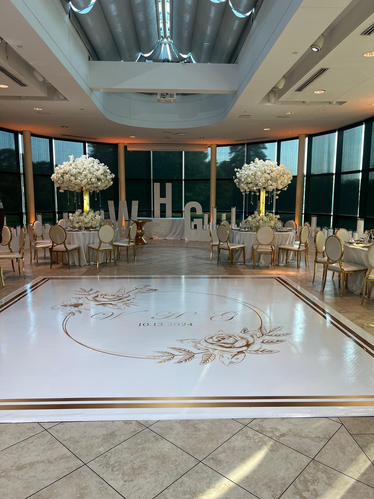 Full Print Custom Wedding Decal Dance Floor Wrap Gloss Removable Vinyl. Wedding Dancefloor design. Free Shipping