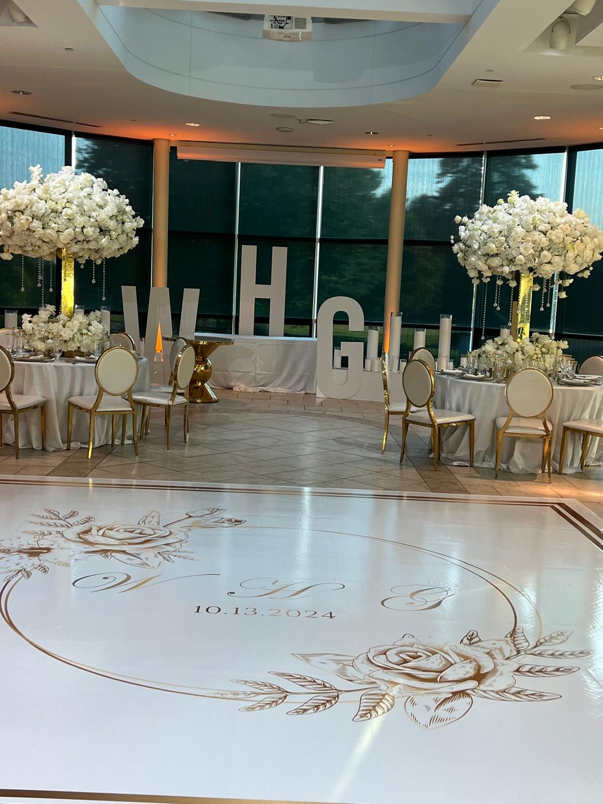 Full Print Custom Wedding Decal Dance Floor Wrap Gloss Removable Vinyl. Wedding Dancefloor design. Free Shipping