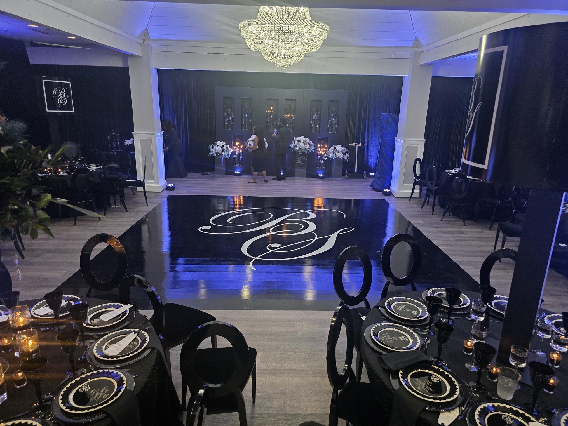 Custom Wedding Decal Dance Floor Wrap Gloss Removable Vinyl. Monogram Print and Vinyl to cover the entire dancefloor. Wedding logo design