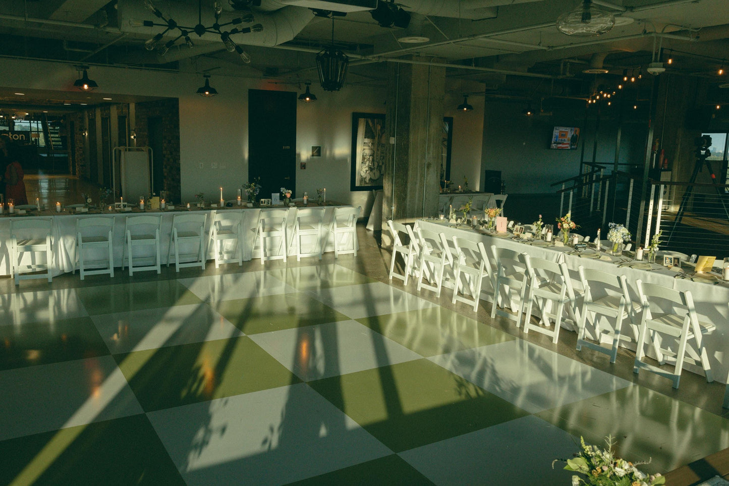 Full print. Custom Wedding Decal Dance Floor Wrap Gloss Removable Vinyl. Monogram Print. Checkerboard design. Wedding logo. Free shipping!