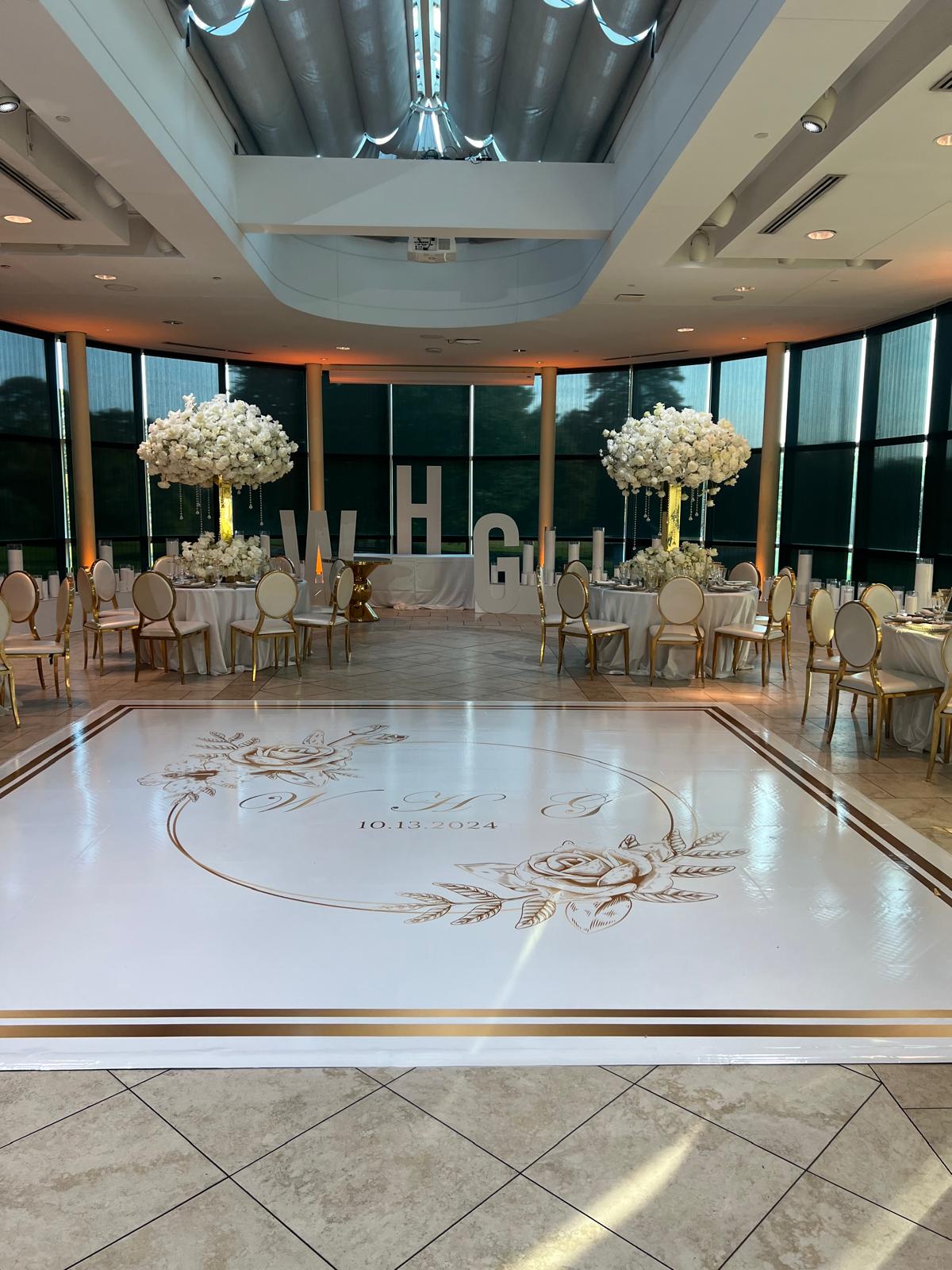 Full Print Custom Wedding Decal Dance Floor Wrap Gloss Removable Vinyl. Wedding Dancefloor design. Free Shipping