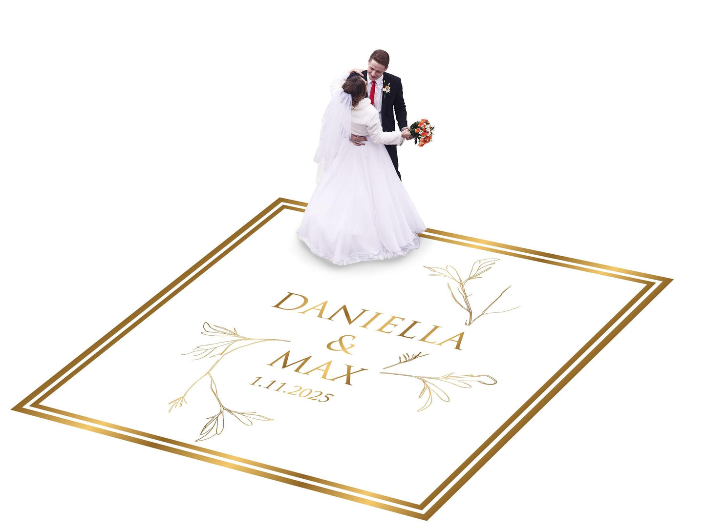 Full Print Custom Wedding Decal Dance Floor Wrap Gloss Removable Vinyl. Wedding Dancefloor design. Free Shipping