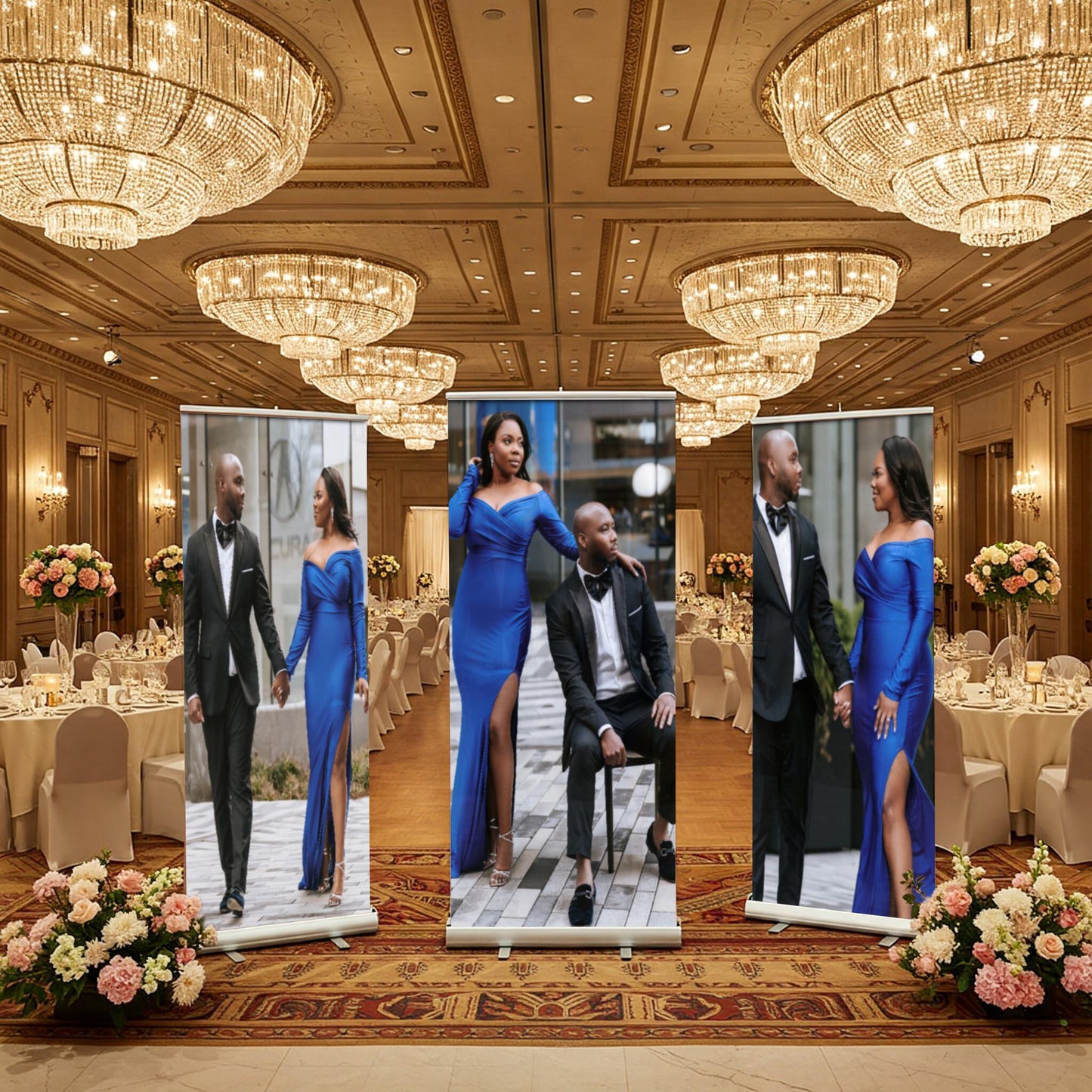 Three Customizable Retractable Banner, Event Photos Banner, Roll Up, Roll Up Banner, Roll Up Banner Stand, Event banner, Birthday Banners,
