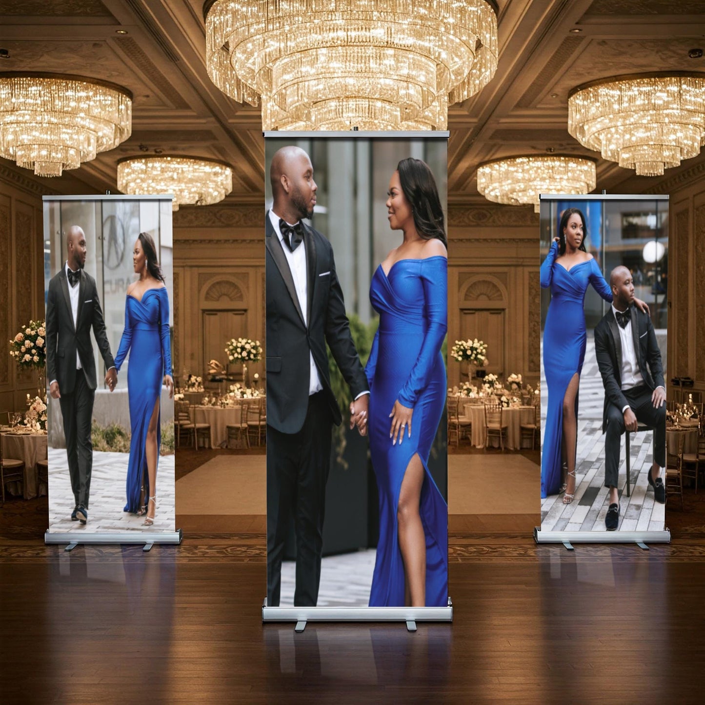 Three Customizable Retractable Banner, Event Photos Banner, Roll Up, Roll Up Banner, Roll Up Banner Stand, Event banner, Birthday Banners,