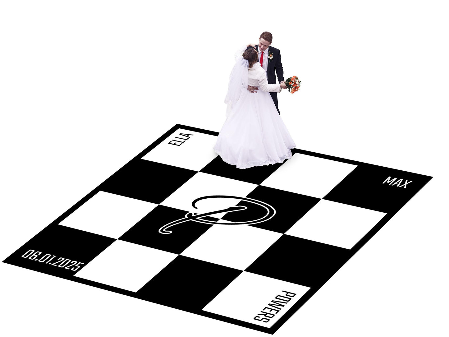 Customizable Checkerboard Decal Dance Floor Wrap Gloss Removable Vinyl. Monogram Print. Checkerboard design. Wedding logo. Free shipping!