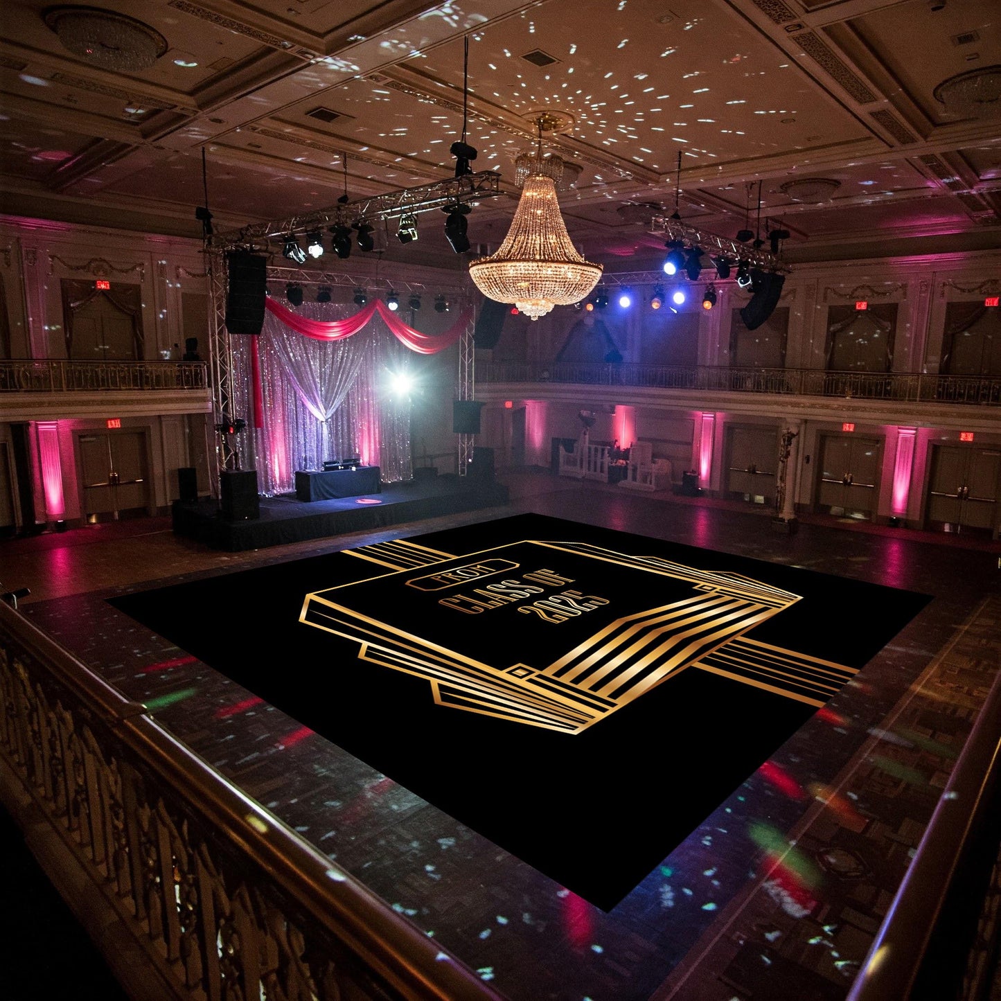 Custom Prom Decal DanceFloor Wrap. Removable Vinyl. Monogram Print & Vinyl to cover your entire dancefloor. Prom logo design. Free shipping.