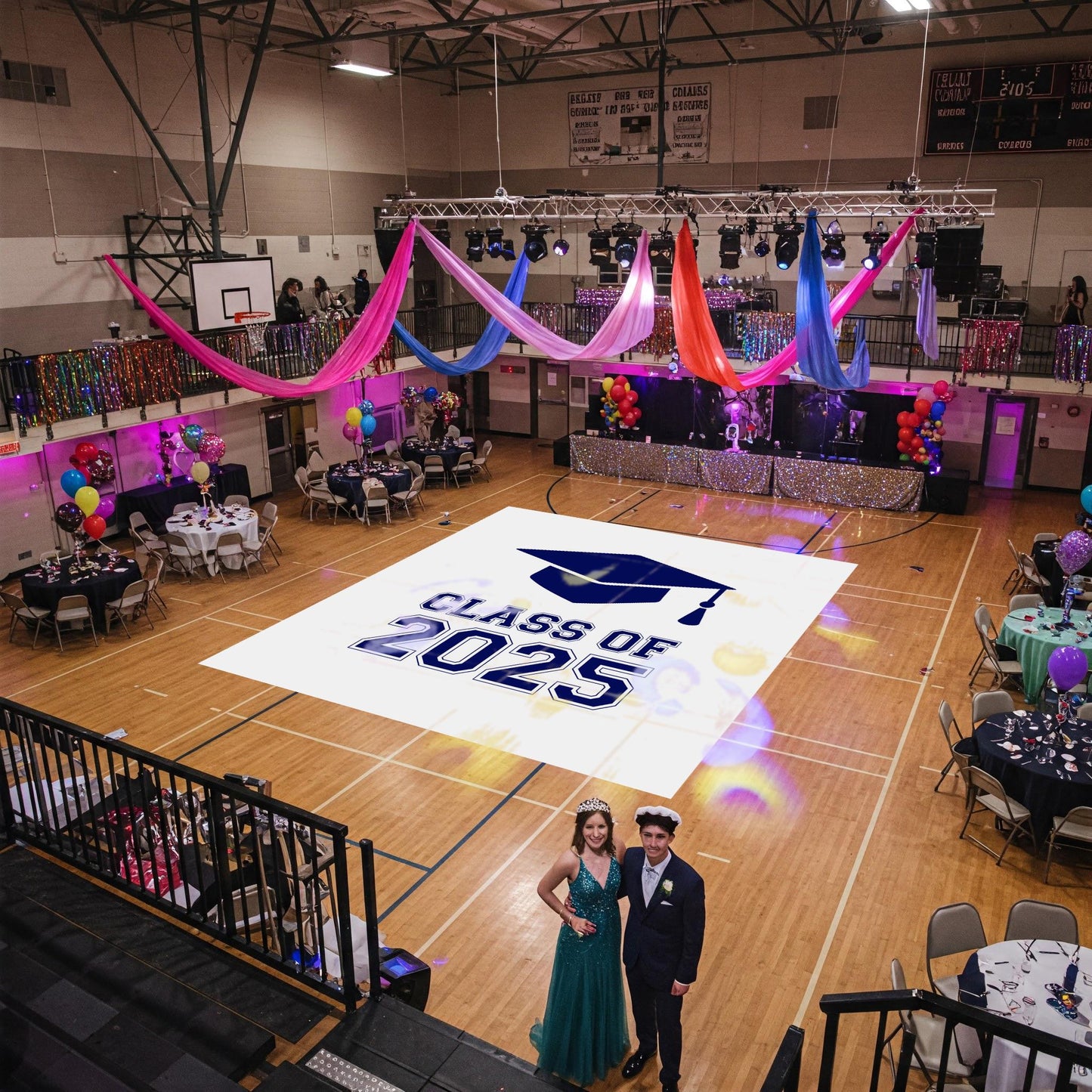 Custom Prom Decal DanceFloor Wrap. Removable Vinyl. Monogram Print & Vinyl to cover your entire dancefloor. Prom logo design. Free shipping.