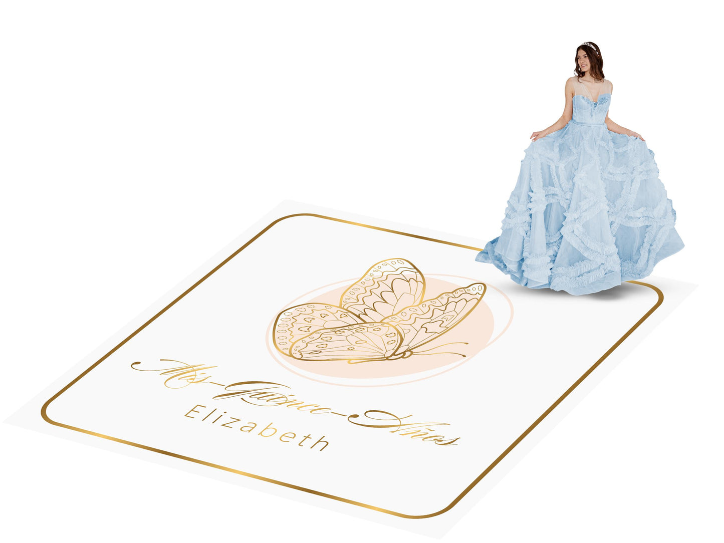 Customizable Quinceañera Decal Dance Floor Wrap. Removable Vinyl. Vinyl covers entire dancefloor. Mis Quince Años Floor Wrap. Free Ship