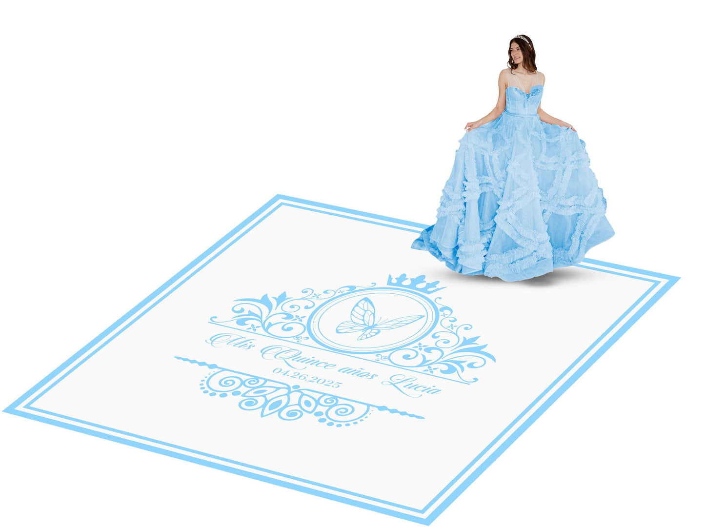 Customizable Quinceañera Decal Dance Floor Wrap. Removable Vinyl. Vinyl covers entire dancefloor. Mis Quince Años Floor Wrap. Free Ship