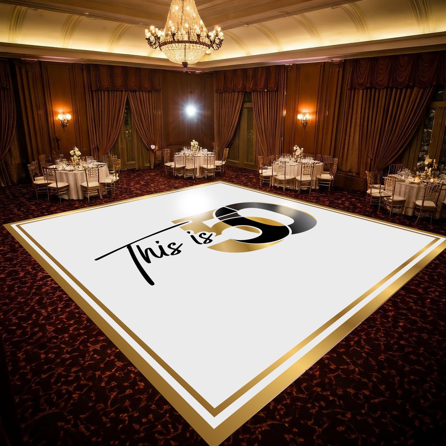 Customizable Birthday Decal Dance Floor Wrap. Removable Vinyl. Covers entire dancefloor. Birthday Gloss/Matte Floor Wrap. Free Shipping