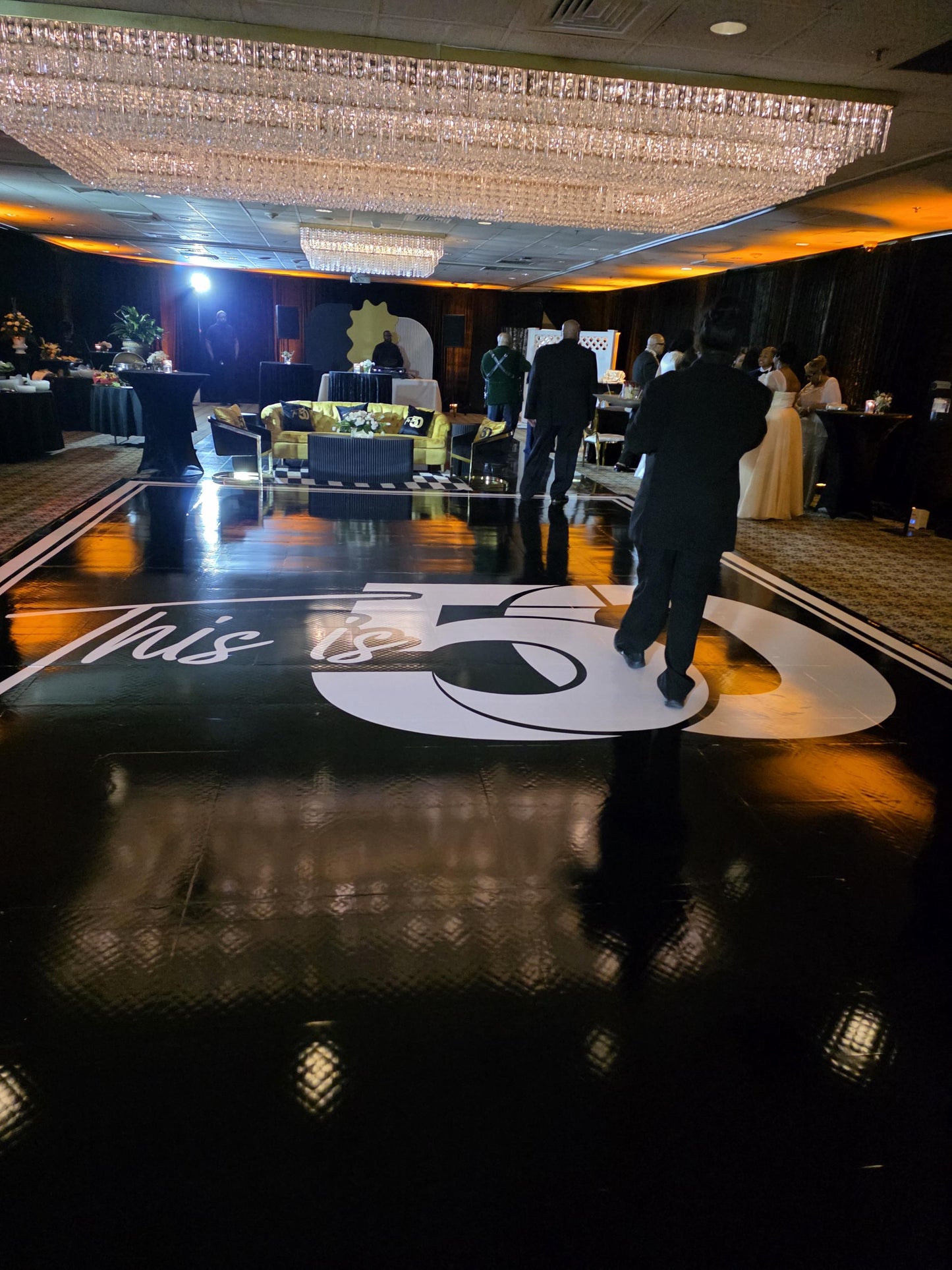 Customizable Birthday Decal Dance Floor Wrap. Removable Vinyl. Covers entire dancefloor. Birthday Gloss/Matte Floor Wrap. Free Shipping