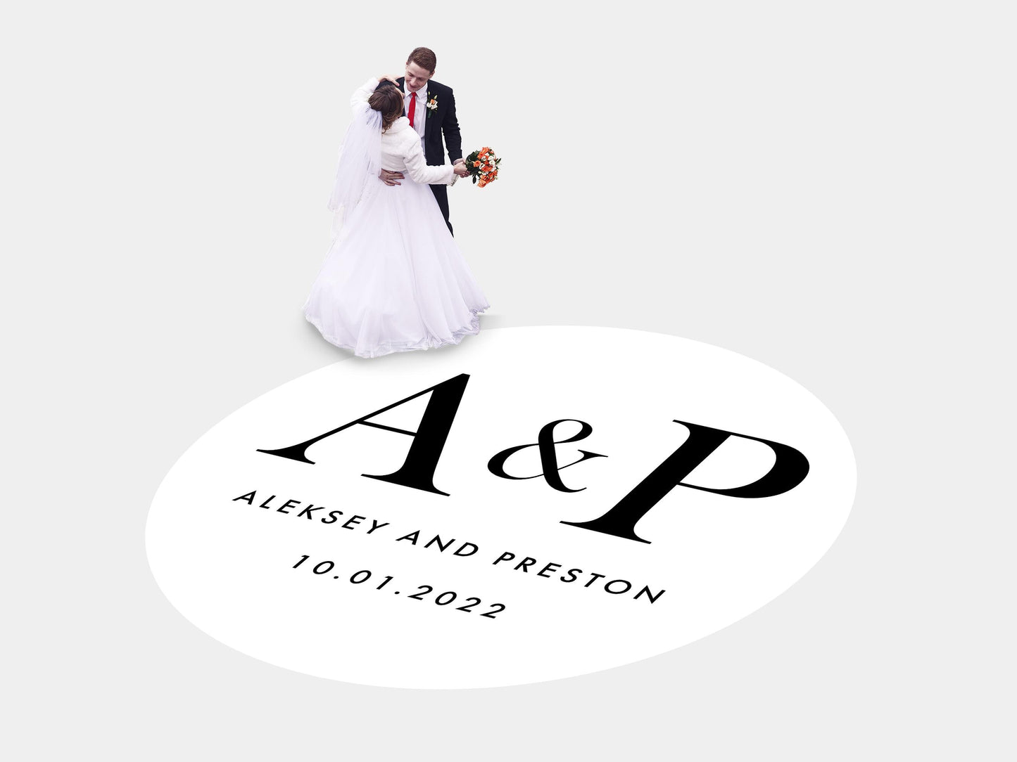 Circular Custom Wedding Decal Dance Floor Wrap. Gloss/Matte Removable Vinyl. Wedding Floor designs that cover the dancefloor. Free Shipping!