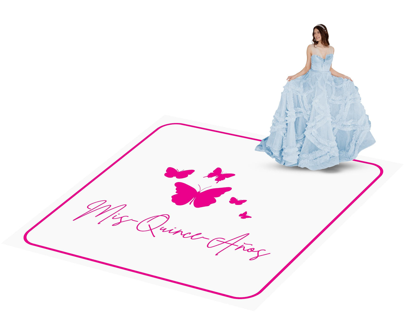 Customizable Quinceañera Decal Dance Floor Wrap. Removable Vinyl. Vinyl covers entire dancefloor. Mis Quince Años Floor Wrap. Free Ship