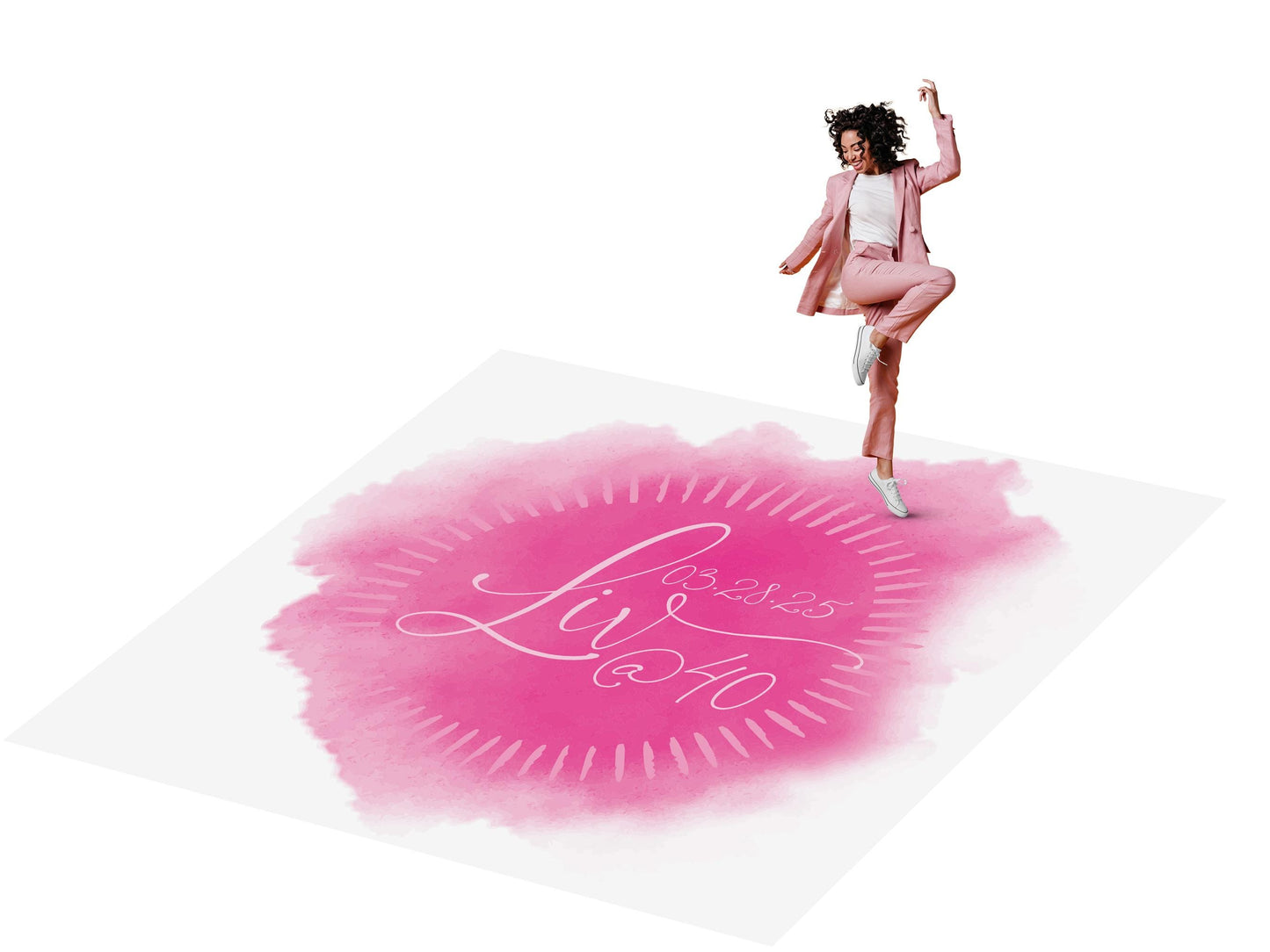Customizable Birthday Decal Dance Floor Wrap. Removable Vinyl. Covers entire dancefloor. Birthday Gloss/Matte Floor Wrap. Free Shipping
