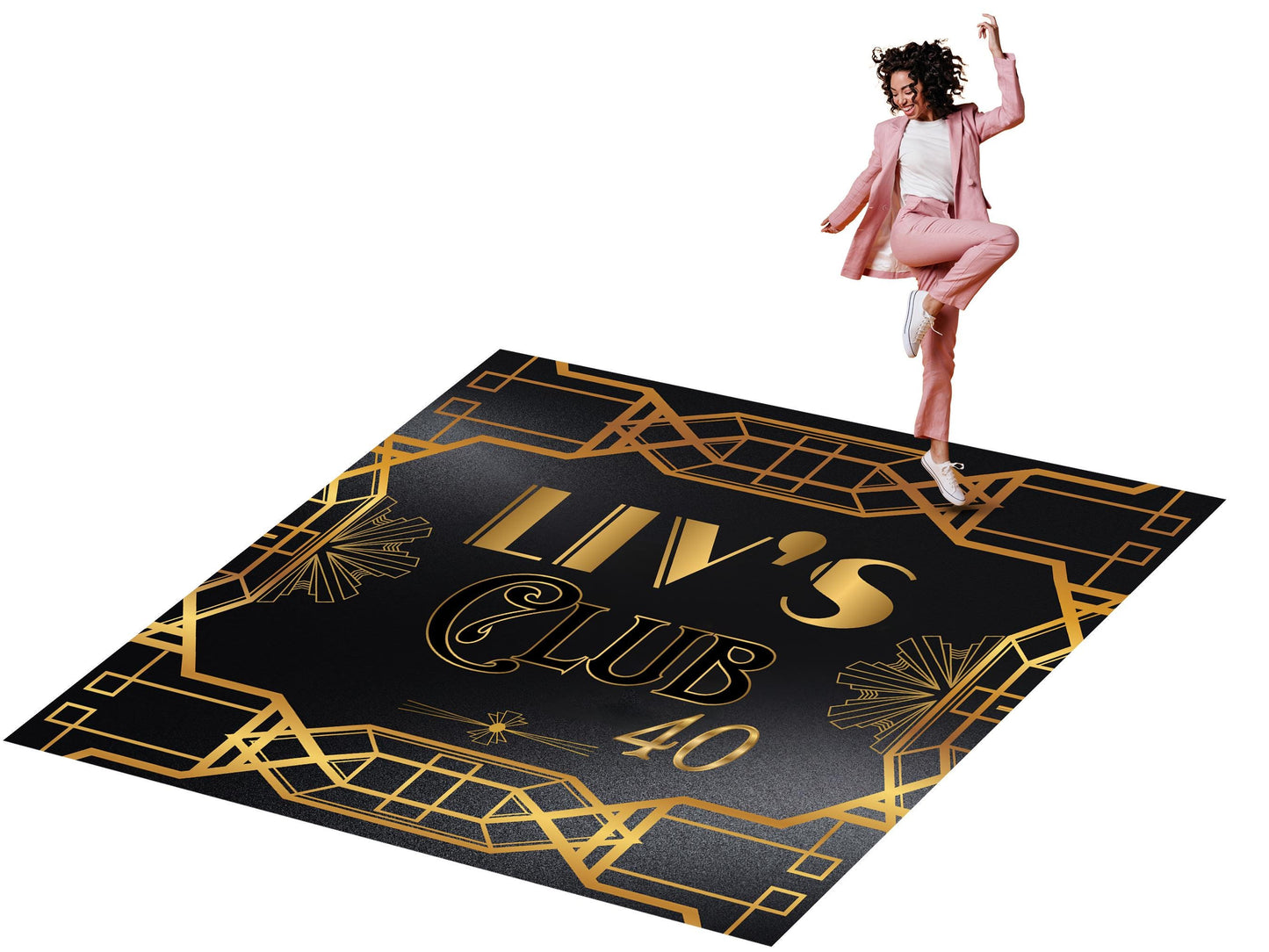 Customizable Great Gatsby Birthday Decal Dance Floor Wrap. Removable Vinyl. Covers entire dancefloor. Birthday Floor Wrap. Free Shipping