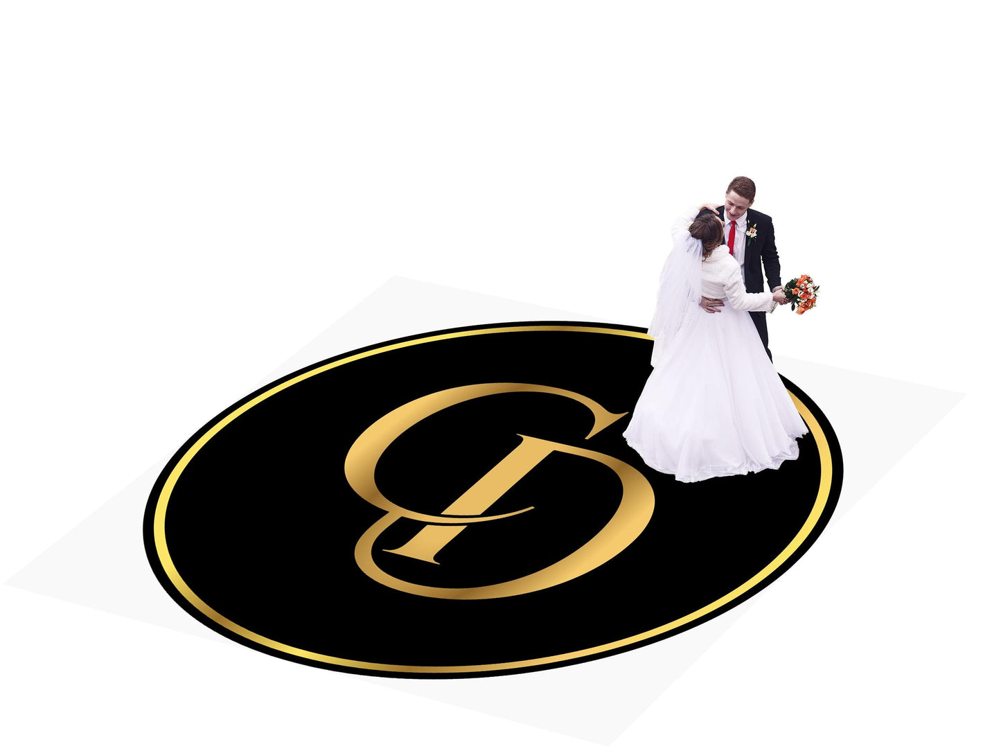 Circular Custom Wedding Decal Dance Floor Wrap. Gloss/Matte Removable Vinyl. Wedding Floor designs that cover the dancefloor. Free Shipping!