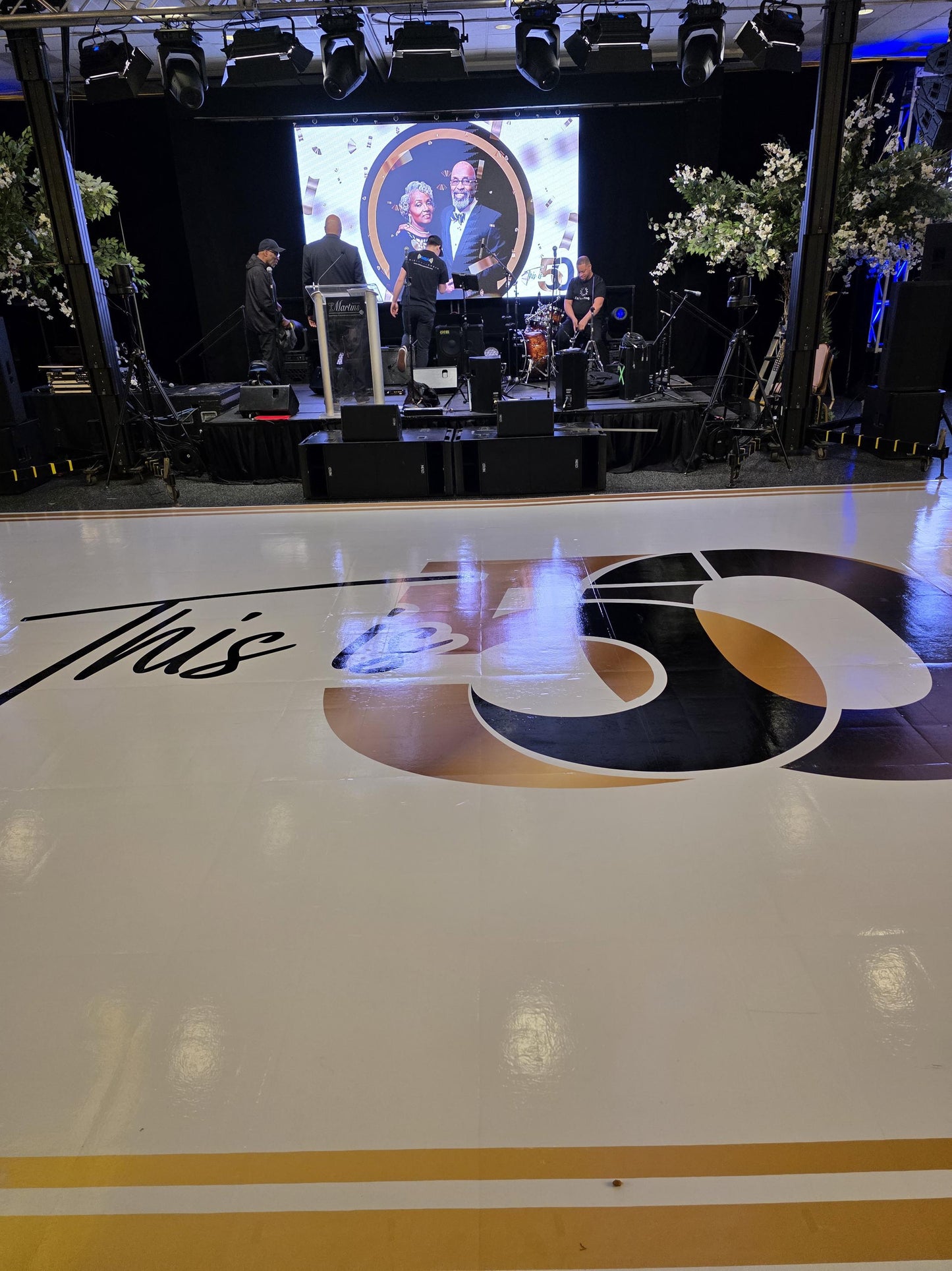 Customizable Birthday Decal Dance Floor Wrap. Removable Vinyl. Covers entire dancefloor. Birthday Gloss/Matte Floor Wrap. Free Shipping