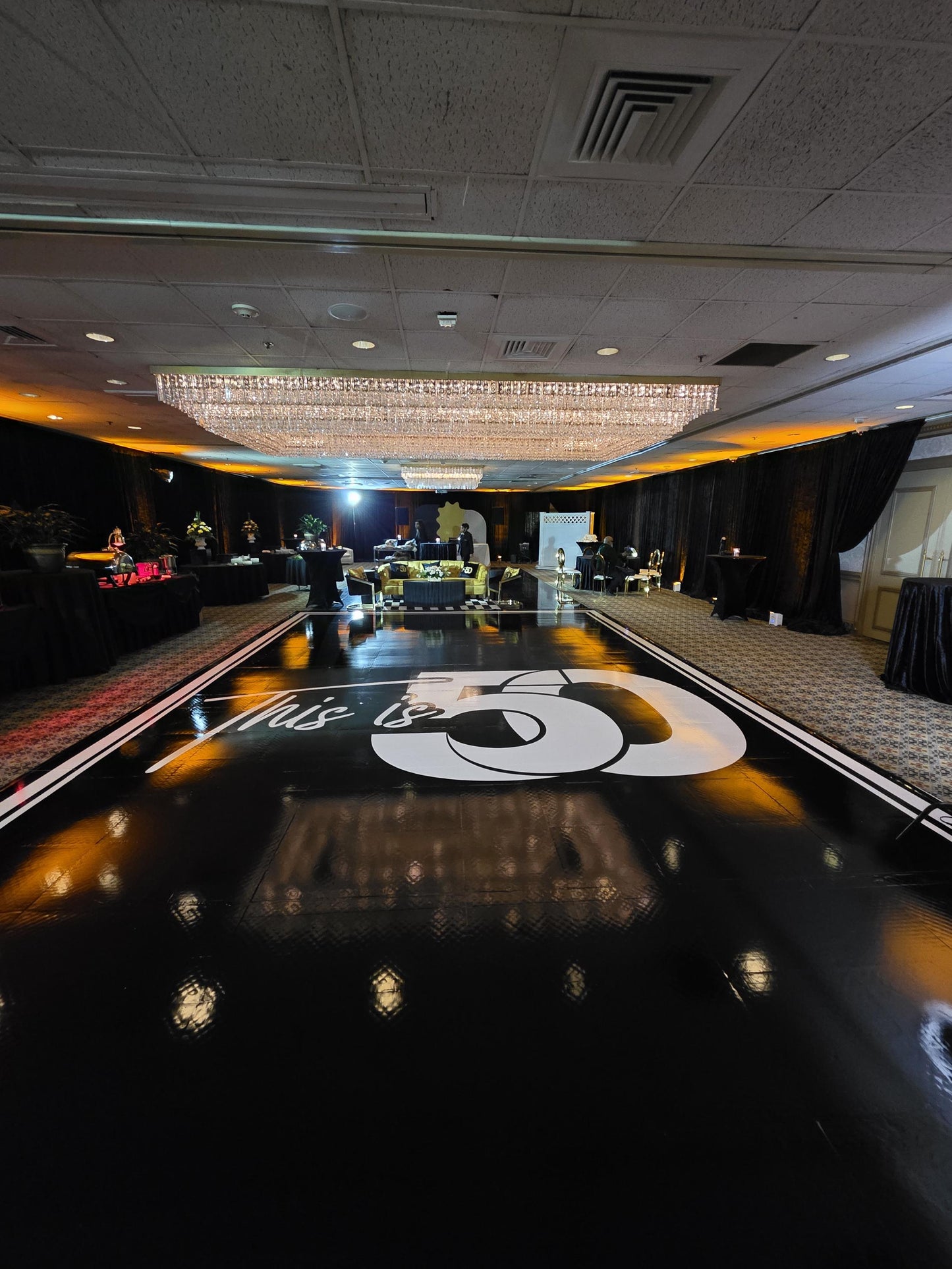 Customizable Birthday Decal Dance Floor Wrap. Removable Vinyl. Covers entire dancefloor. Birthday Gloss/Matte Floor Wrap. Free Shipping