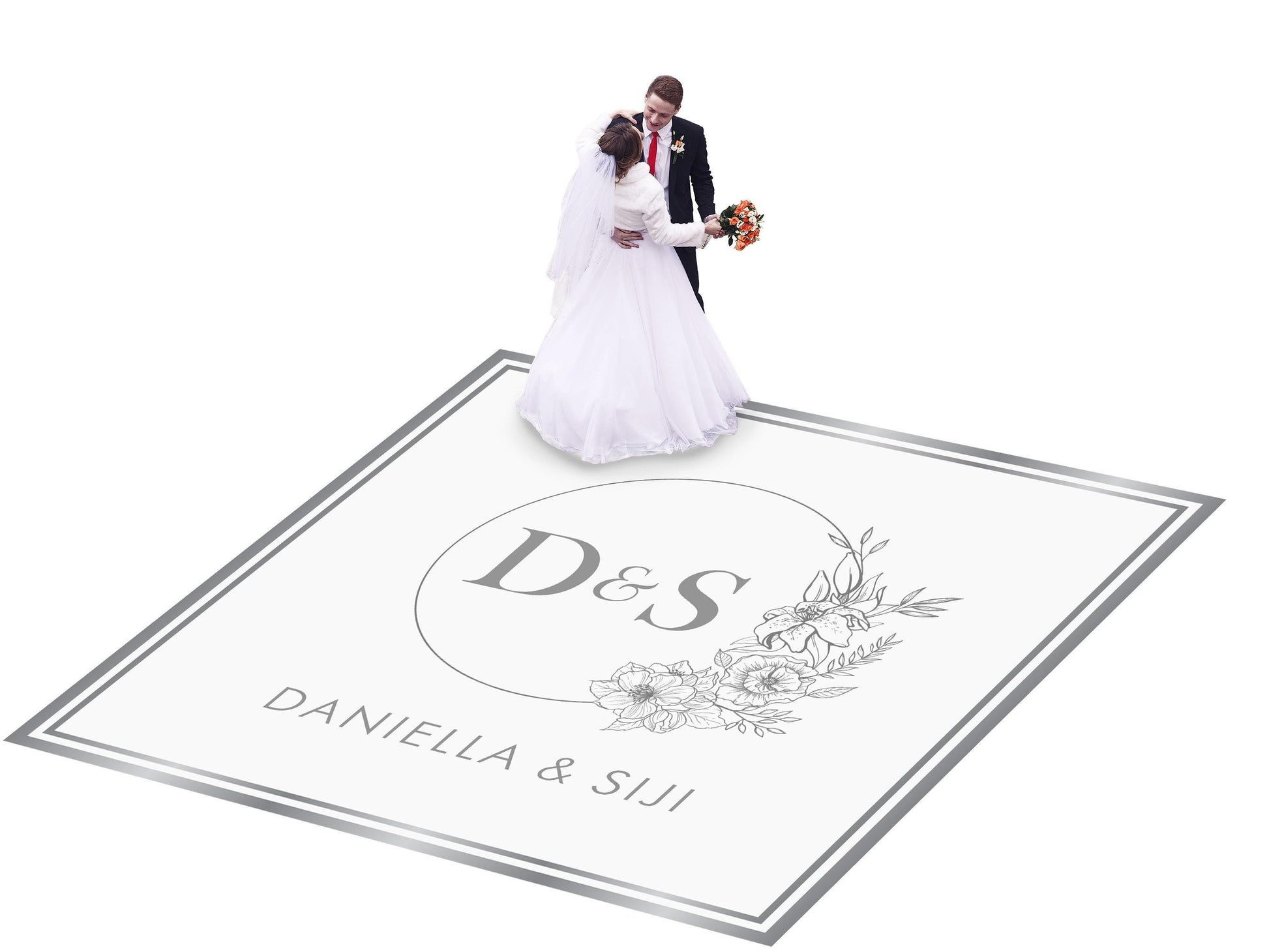 Custom Wedding Decal Dance Floor Wrap Gloss Removable Vinyl. Monogram Print and Vinyl to cover the entire dancefloor. Wedding logo design