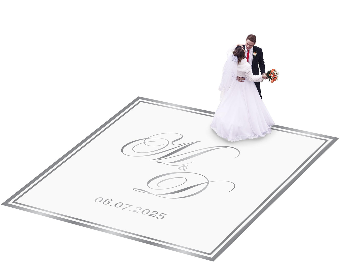Custom Wedding Decal Dance Floor Wrap Gloss Removable Vinyl. Monogram Print and Vinyl to cover the entire dancefloor. Wedding logo design