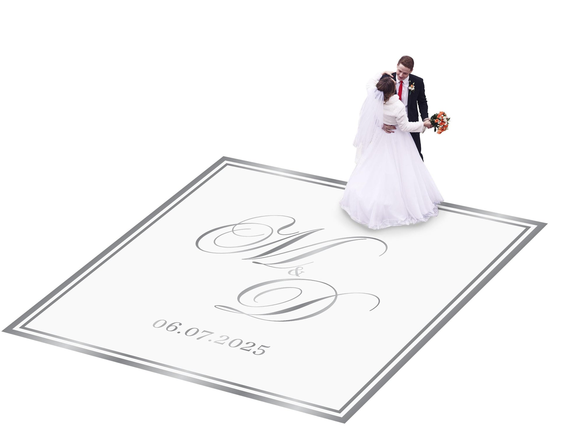 Custom Wedding Decal Dance Floor Wrap Gloss Removable Vinyl. Monogram Print and Vinyl to cover the entire dancefloor. Wedding logo design