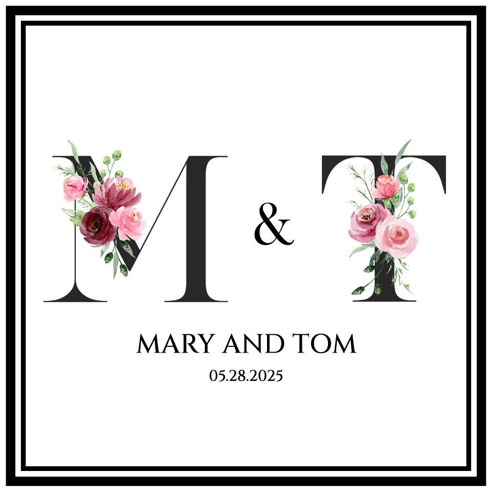 Custom Wedding Decal Dance Floor Wrap Gloss Removable Vinyl. Monogram Print and Vinyl to cover the entire dancefloor. Wedding logo design