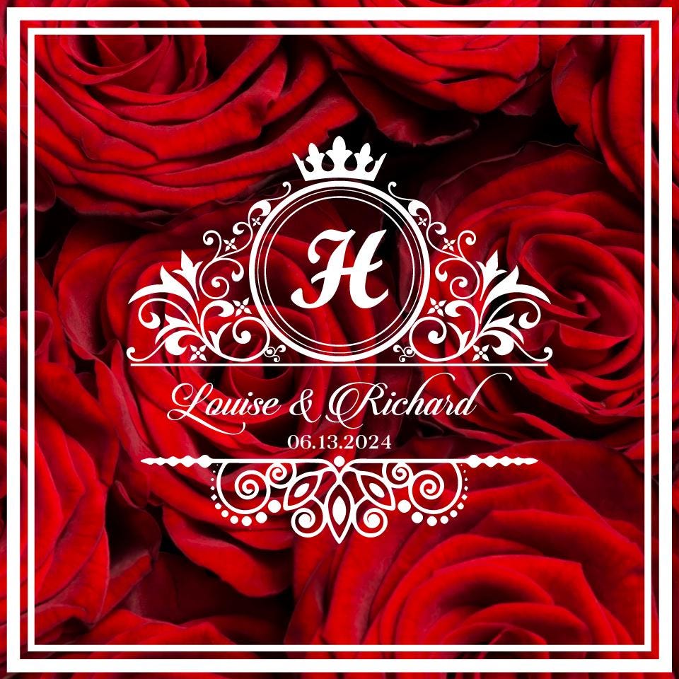 Custom Wedding Decal Dance Floor Wrap Gloss Removable Vinyl. Monogram Print and Vinyl to cover the entire dancefloor. Wedding logo design