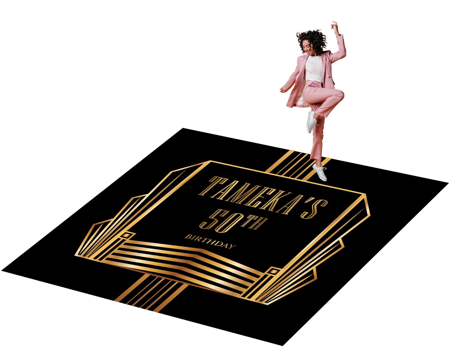 Customizable Great Gatsby Birthday Decal Dance Floor Wrap. Removable Vinyl. Covers entire dancefloor. Birthday Floor Wrap. Free Shipping