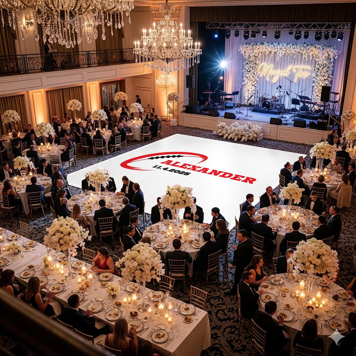 Customizable Bar Mitzvah Decal Dance Floor Wrap. Removable Vinyl. Covers Entire Dancefloor. Birthday Gloss/Matte. Bar Mitzvah. Free Shipping