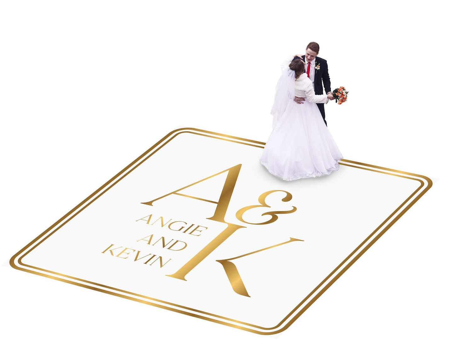 Custom Wedding Decal Dance Floor Wrap Gloss Removable Vinyl. Monogram Print and Vinyl to cover the entire dancefloor. Wedding logo design