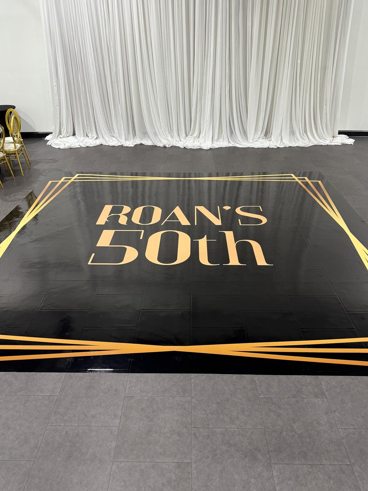 Customizable Birthday Decal Dance Floor Wrap. Removable Vinyl. Covers entire dancefloor. Birthday Gloss/Matte Floor Wrap. Free Shipping