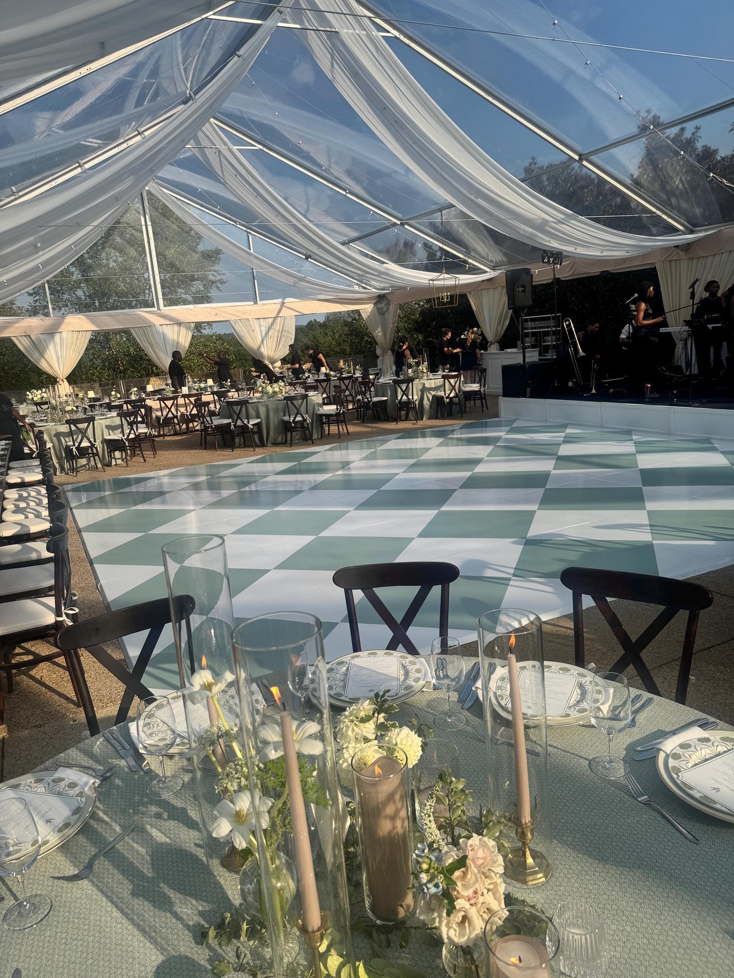Green Diamond Checkerboard Decal Dance Floor Wrap. Gloss/ Matte. Removable Vinyl. Checkerboard design. Wedding logo. Free and Fast shipping