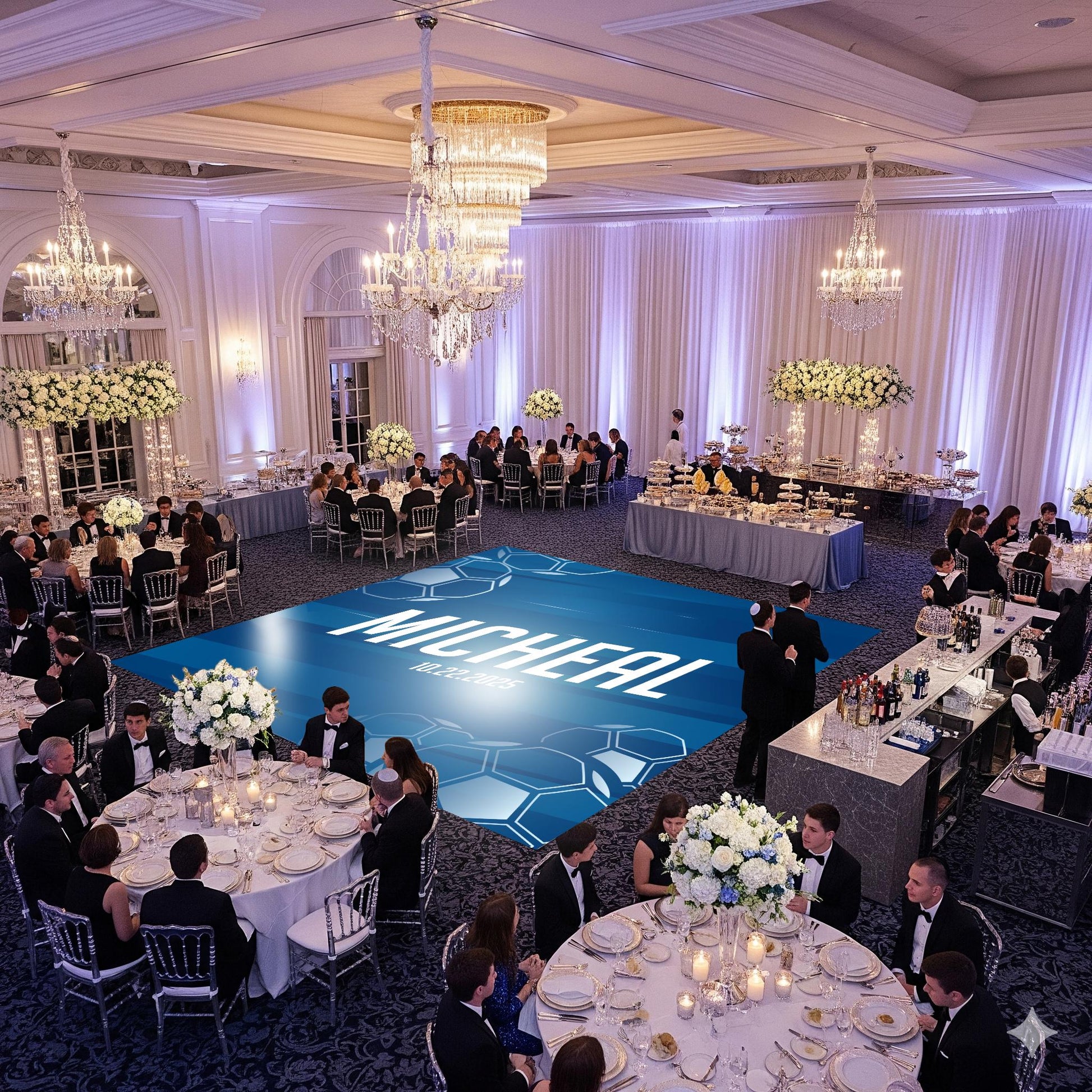 Customizable Bar Mitzvah Decal Dance Floor Wrap. Removable Vinyl. Covers Entire Dancefloor. Birthday Gloss/Matte. Bar Mitzvah. Free Shipping