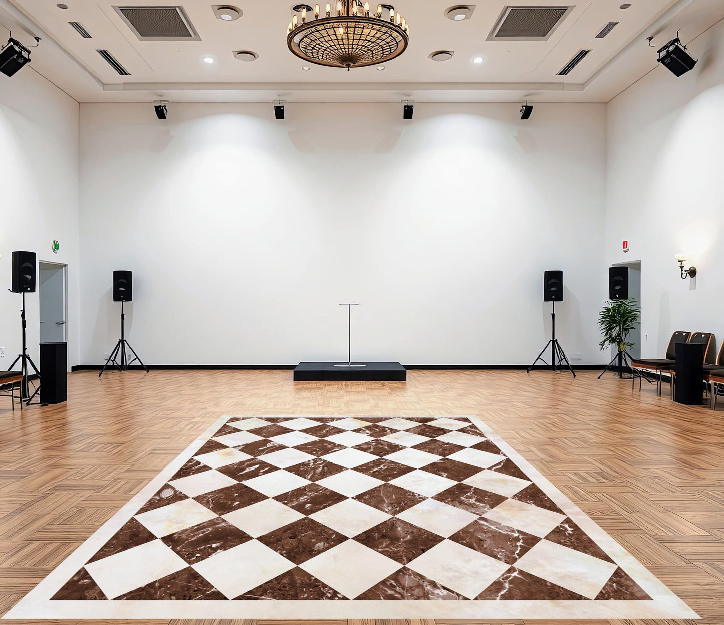 Marble Diamond Checkerboard Decal Dance Floor Wrap. Gloss/ Matte. Removable Vinyl. Checkerboard design. Wedding logo. Free and Fast shipping