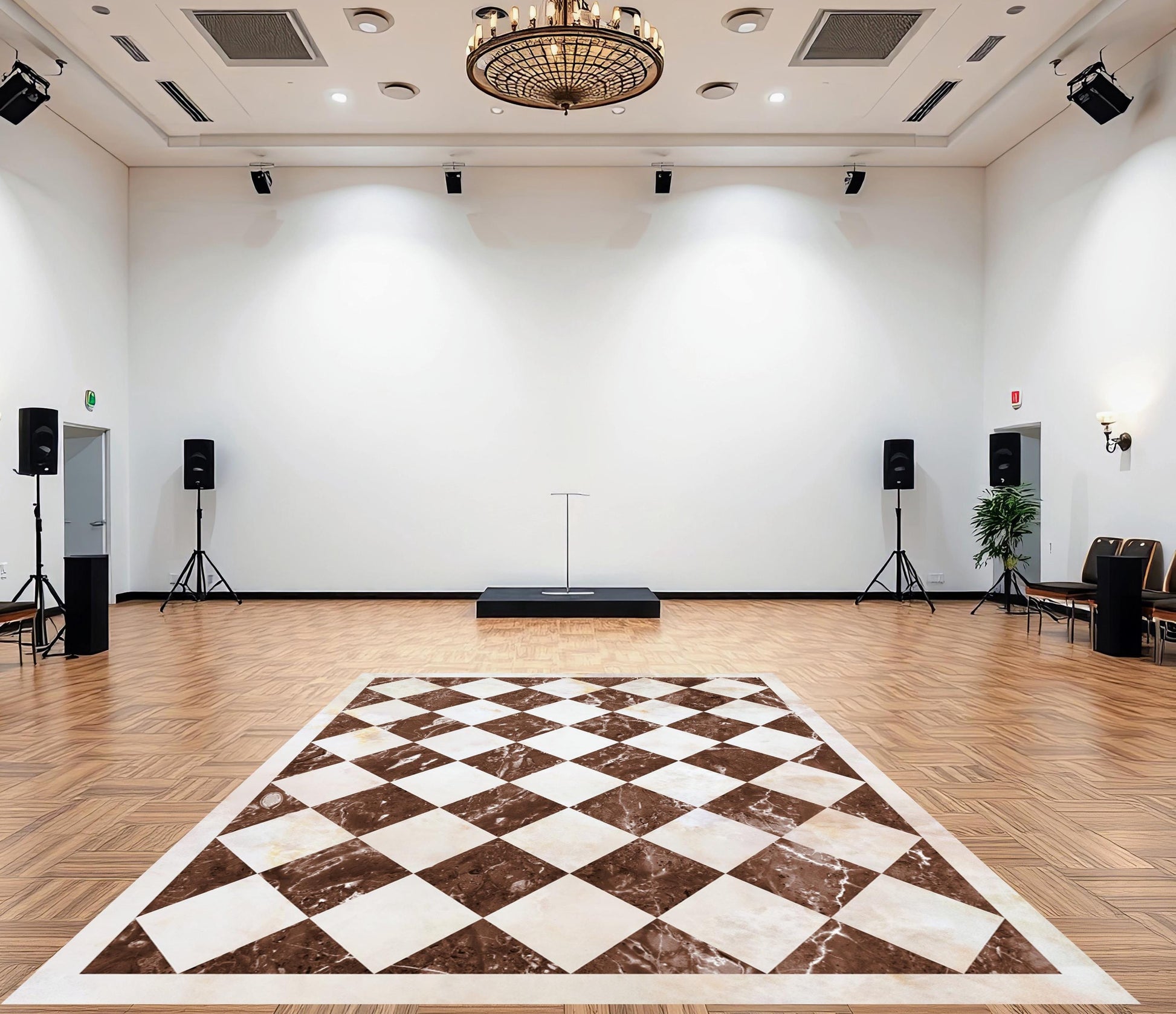 Marble Diamond Checkerboard Decal Dance Floor Wrap. Gloss/ Matte. Removable Vinyl. Checkerboard design. Wedding logo. Free and Fast shipping