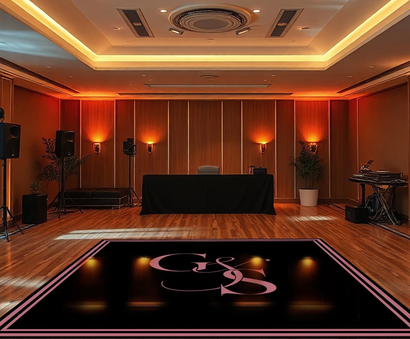Full Print Custom Wedding Decal Dance Floor Wrap Gloss Removable Vinyl. Wedding Dancefloor design. Free Shipping