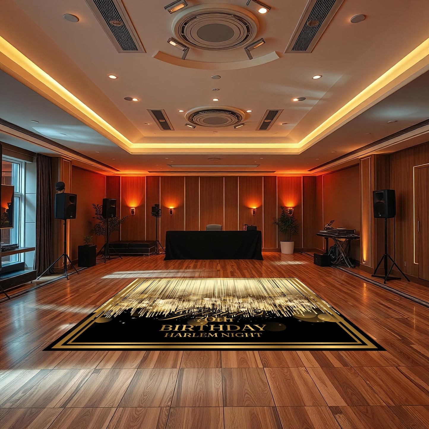 Customizable Birthday Decal Dance Floor Wrap. Removable Vinyl. Covers entire dancefloor. Birthday Gloss/Matte Floor Wrap. Free Shipping