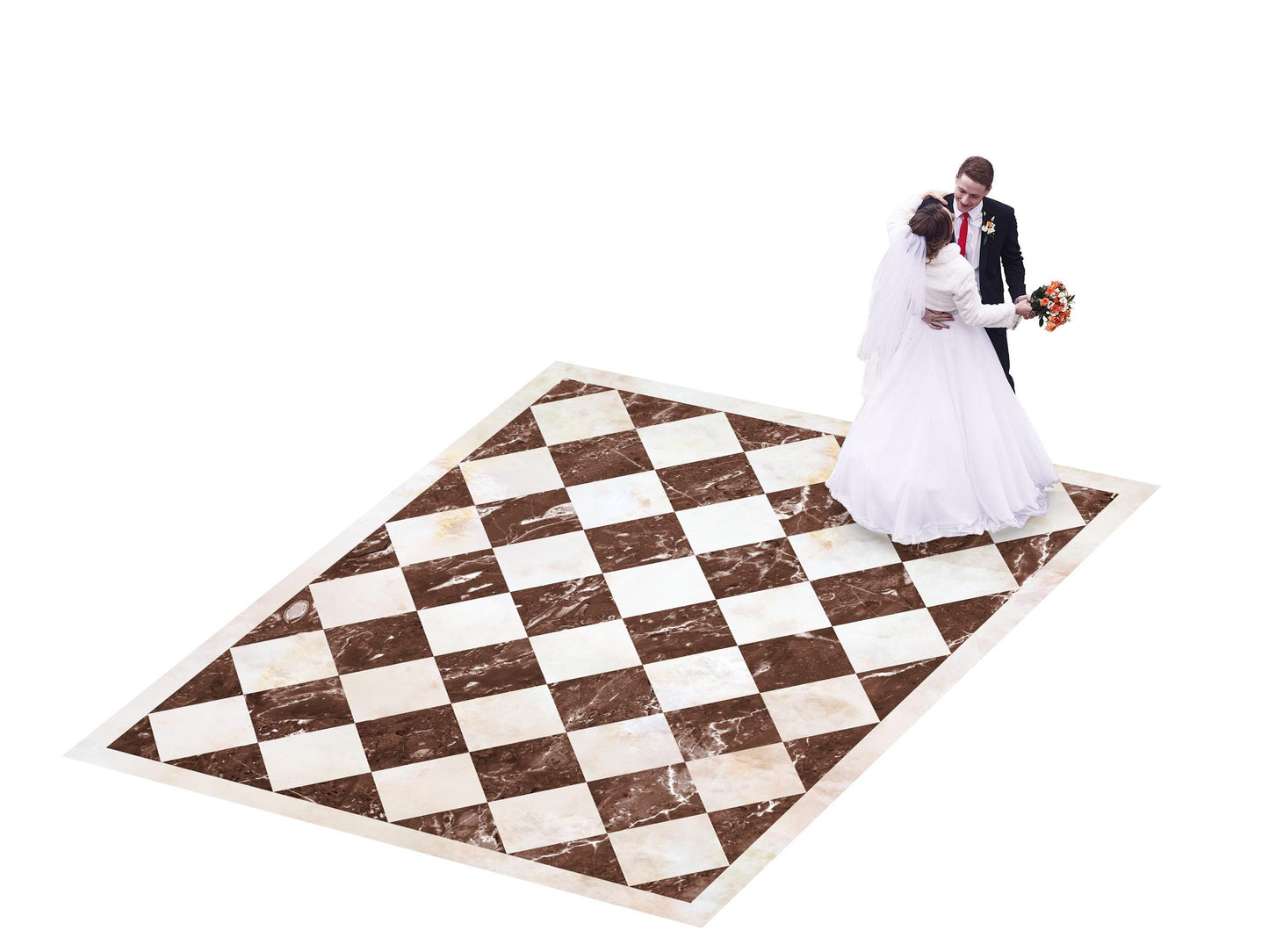 Marble Diamond Checkerboard Decal Dance Floor Wrap. Gloss/ Matte. Removable Vinyl. Checkerboard design. Wedding logo. Free and Fast shipping